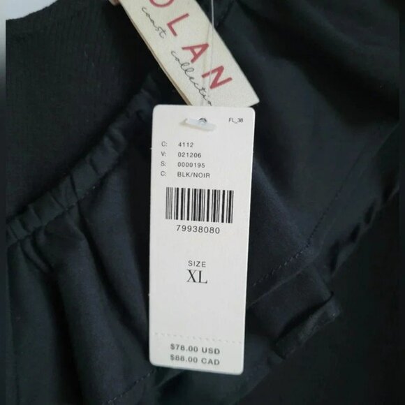 Anthropologie, New, Dolan Black Ruffled V-Neck Mixed Media Top, Size XL - Picture 10 of 12